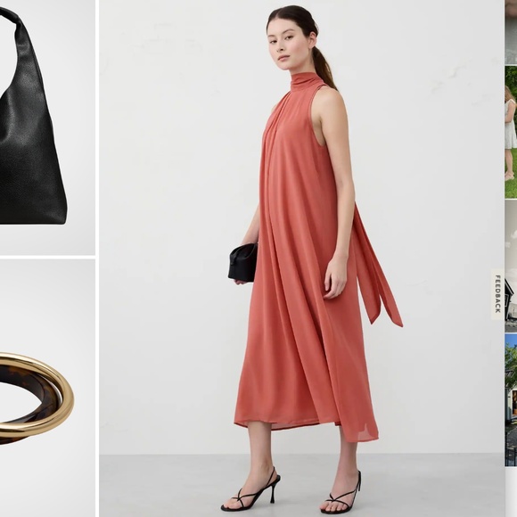 Banana Republic Chiffon Dress XXS Petite 0P - Picture 2 of 4